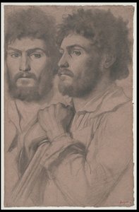 Due studi di ritratto di un uomo da Edgar Degas