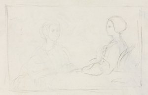 Due donne sedute verso, 1856-1860 da Edgar Degas