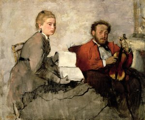 Violinista e Giovane Donna, c.1871 da Edgar Degas