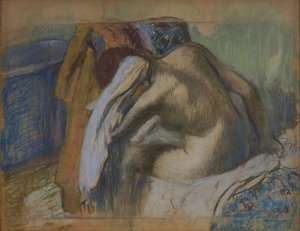 Donna che si asciuga i capelli dopo il bagno da Edgar Degas