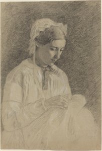 Donna che ricama, 1855-1860