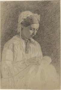 Donna che ricama, 1855-1860
