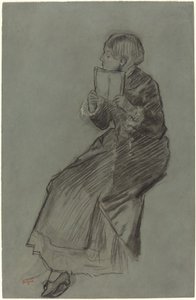 Donna che legge un libro da Edgar Degas