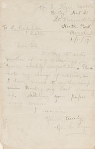 Lettera a un redattore di concorso di giornale, 1 novembre 1917