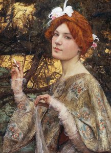 Signora con orchidea