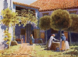 Spagna settentrionale: Pamplona, un patio vicino alla cattedrale da Edgar T. A. Wigram