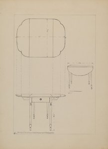 Tavolo ovale con ribalta da Edith Magnette