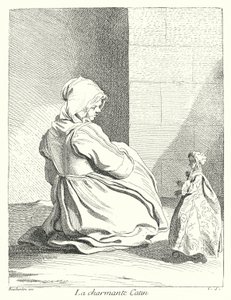 La prostituta affascinante (incisione) da Edmé (after) Bouchardon