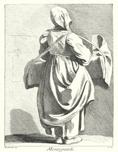 Donna delle montagne (incisione) da Edmé (after) Bouchardon
