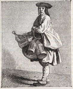 Le marchand de lanternes - Petit métier di Parigi (Études prises dans le bas Peuple, ou les Cris de Paris) - incisione di Edme Bouchardon (1698-1762) da Edmé Bouchardon