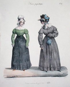 Caricatura di una padrona gelosa con il suo servo, tavola numero 40 dalla serie 
