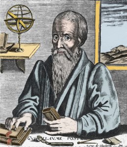 Ritratto di Guillaume Potel (1510-1581) orientalista, filologo e teosofo di denominazione cattolica francese - Incisione di Edme de Boulonois