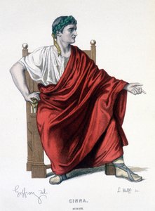 Il personaggio di Augusto nella tragedia Cinna (o la clemenza di Augusto) - Teatro completo: (Compendio delle opere di Corneille) disegno di Geffroy, incisione di L. Wolff - ed. Laplace, Sanchez et Cie, Parigi 1884 da Edmond Aime Florentin Geffroy