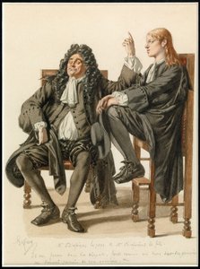 Ritratto di Monsieur Diafoirus pere et fils, 1870 circa (acquerello) da Edmond Aime Florentin Geffroy