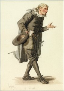 Ritratto di Monsieur Loyal, 1870 circa (acquerello) da Edmond Aime Florentin Geffroy