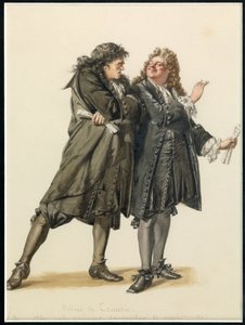 Ritratto di Vadius e Trissotin, 1870 circa (acquerello) da Edmond Aime Florentin Geffroy