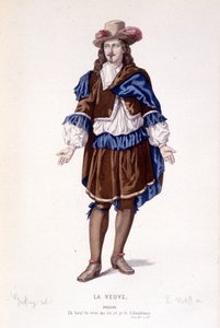 Il personaggio di Philiste in La vedova o il traditore tradito - Teatro completo: (Collezione delle opere di Corneille) disegno di Geffroy, incisione di L. Wolff - ed. Laplace, Sanchez et Cie, Parigi 1884 da Edmond Aime Florentin Geffroy