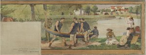 Bozzetto per il municipio di Saint-Maurice: Paesaggio. Le rive della Marna (per la sala del villaggio), tra il 1890 e il 1892 da Edmond Debon