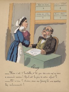 Una madre che registra il suo bambino al municipio da Edmond Lavrate