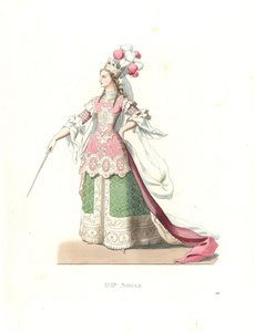 Donna francese in costume da balletto da Edmond Lechevallier Chevignard
