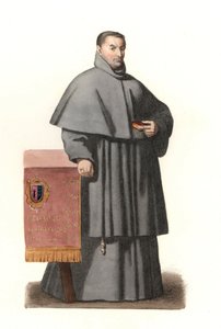 Pedro de Urbina de Montoya, arcivescovo di Siviglia (Spagna) dal 1658 al 1663, basato su un ritratto dipinto di Bartolome Murillo (1618-1682) da Edmond Lechevallier Chevignard