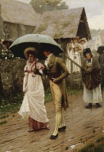 Una domenica mattina piovosa da Edmund Blair Leighton
