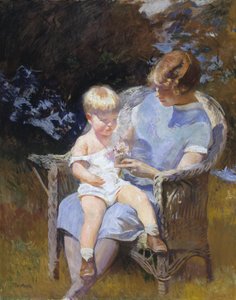 Marjorie e il piccolo Edmund, 1928 da Edmund Charles Tarbell