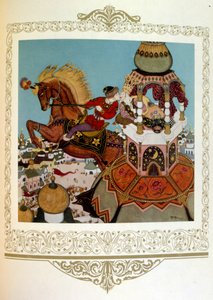 Principe che bacia una bella principessa in una torre. Russia da Edmund Dulac