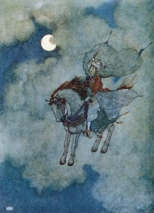 Il cavallo volante, illustrazione per la storia del cavallo incantato dalle 