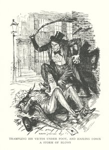 Illustrazione per Lo strano caso del dottor Jekyll e del signor Hyde di R L Stevenson (litografia)