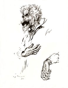 Don Chisciotte. Schizzo a penna da Line: Uno studio d