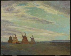 Accampamento indiano sulla prateria, fine XIX-inizio XX secolo da Edmund Montague Morris