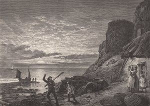 Pescatori padre e figlio che salutano la loro famiglia da Edmund Morison (after) Wimperis
