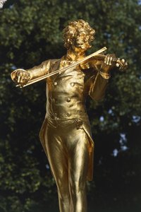 Statua di un musicista, Statua di Johann Strauss, Vienna, Austria da Edmund Ritter von Hellmer
