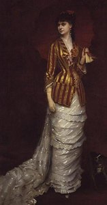 Elegante signora che passeggia con il suo cane da Edouard Alexandre Sain