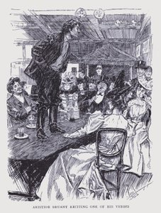 Parigi boema: Aristide Bruant recita uno dei suoi versi (litografia) da Edouard Alfred (1875 1954) Cucuel
