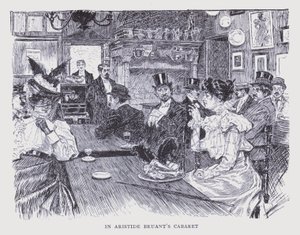Parigi bohémien: nel cabaret di Aristide Bruant (litografia)