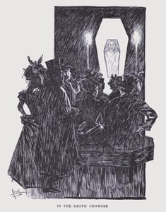 Parigi bohémien: nella camera della morte (litografia) da Edouard Alfred (1875 1954) Cucuel