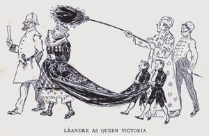 Parigi bohémien: Leandre come Regina Vittoria (litografia)