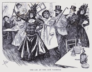 Parigi bohémien: Una mattina al Caffè Vachette (litografia)