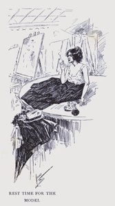 Parigi bohémien: Tempo di riposo per la modella (litografia)
