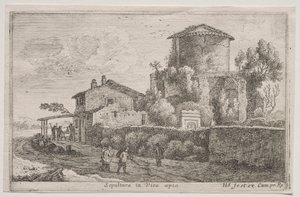 Vedute diverse in e intorno a Roma: Tomba lungo la Via Appia da Édouard Baldus