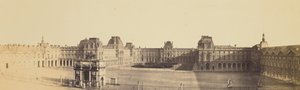 [Vista panoramica del Louvre Nouveau, della Cour Napoléon e del Carrousel, dalle Tuileries]. da Édouard Baldus