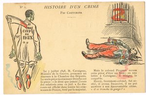 Cartolina, satirica a colori: Affare Dreyfus - Illustrazione del colonnello Henry di Couturier da Edouard Couturier