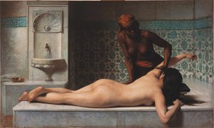 Massaggio, scena di hammam, 1883 da Edouard Debat Ponsan