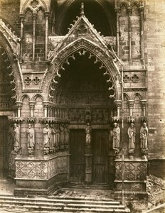 Porte de la Vierge, Cattedrale di Amiens, c.1856 da Edouard Denis Baldus