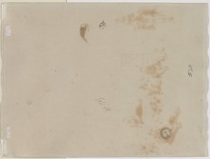 Schizzo di un uomo con braccio alzato e schizzo di un elmo (verso)