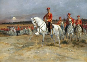 Lo zarevic Nicola passa in rassegna le truppe da Jean Baptiste Edouard Detaille