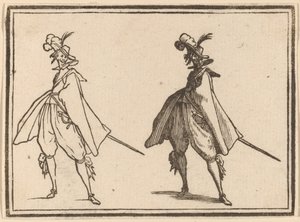 Gentiluomo in un Grande Mantello, Vista Frontale da Edouard Eckman after Jacques Callot