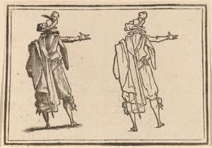 Uomo visto da dietro con il braccio destro esteso da Edouard Eckman after Jacques Callot